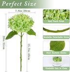 Waipfaru Hydrangea Artificial Flowers, 4PCS Real Touch Flowers, 20" Faux Hydrangea Flowers, Latex Real Touch Hydrangeas, Fake Flowers for Home Decor Party Bouquet Wedding Decoration, Green - Image 2