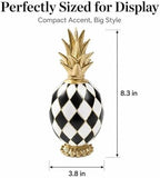 8.3" Black and White Checkered Pineapple Decor for Home Shelf Desk - Image 3
