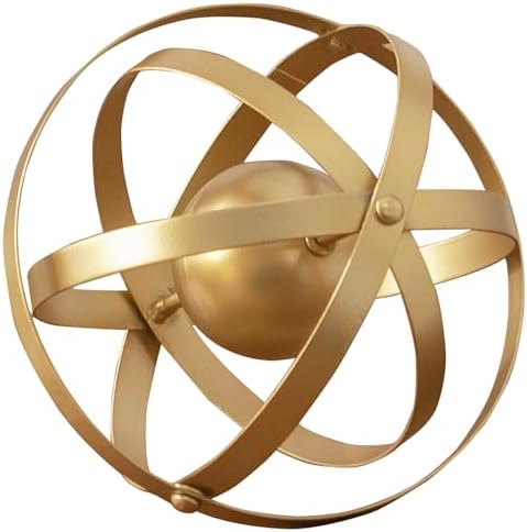 Metal Table Top Decor, 3D Metal Geometric Sculpture, Gold Abstract Sculpture for Home Decor, Table Decorations for Home, Decorative Sphere Art Decor by YiLifebes-EasytoLife