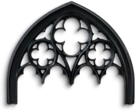 Putuo Decor Gothic Ornament Wall Art, Vintage Victorian Resin Plaque Window Frame, Dark Academia Halloween Spooky Decor Accent Sculpture for Living Room Bedroom Gallery by PUTUODECOR