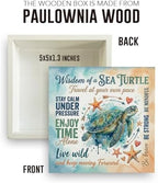 Sea Turtle Decor Inspirational Desk Decor Sea Turtle Gifts Summer Decorations Wooden Box Sign for Home Office Farmhouse Table Shelf - Image 2