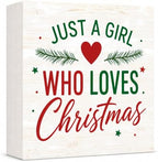 Christmas Decorations Just A Girl Who Loves Christmas Tree Wood Box Sign by GUDIO