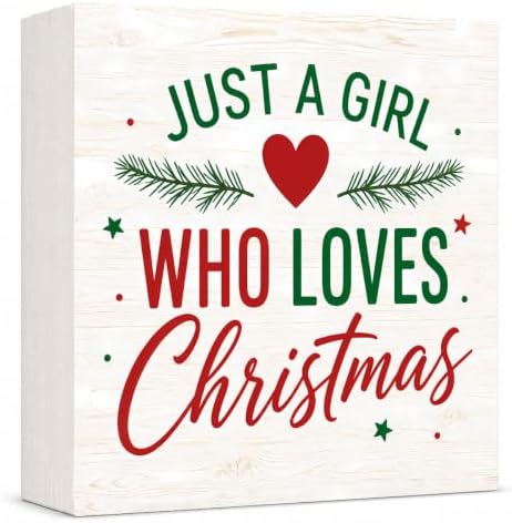 Christmas Decorations Just A Girl Who Loves Christmas Tree Wood Box Sign by GUDIO