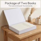 MAOBUYOU Decorative Storage Books Set of 2, Linen Cover, Gold Letters, White and Green - Image 6