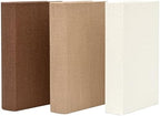 Set of 3 Modern Linen Wood Decorative Book Boxes,Earthy Neutral Faux Books by DECOR4SEASON