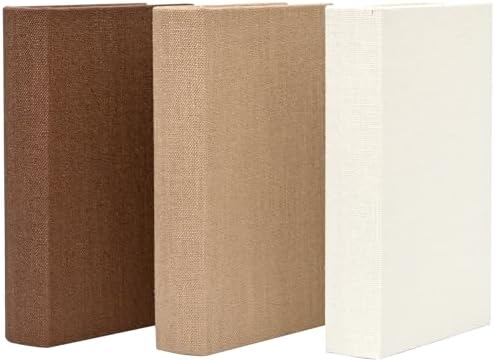 Set of 3 Modern Linen Wood Decorative Book Boxes,Earthy Neutral Faux Books by DECOR4SEASON