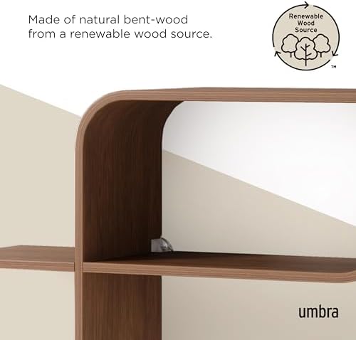 Umbra Montage Floating Wall Shelf, Wood Wall Mount Display Case, Walnut - Image 5