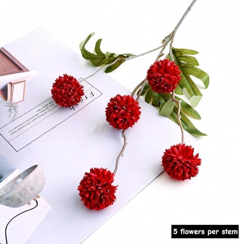 Artificial Flowers for Vase 10 Pcs, 20 Inch Fake Mums with Long Stems - Image 5