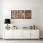 qmmp Modern Wooden Wall Sculptures - Set of 3 - Home Decor Accent - Large Wall Art for Living Room, Bedroom, Office - Easy Installation (Walnut, Large - Direction) by qmmp