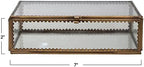 Creative Co-Op Long Brass and Glass Display Box with Scalloped Edges and Antique Finish, Brass Color - Image 4