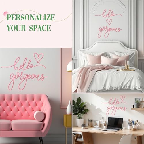 Hicarer Metal Hello Gorgeous Wall Art Minimalist Pink Wall Decor - Image 4