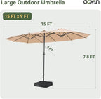Aoxun 8-Piece Patio Table and Chairs Set & 15ft Patio Umbrella - Image 4