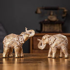 Small Elephant Statues Gold Home Decor Elephant Figurines with Trunk Up - Image 4