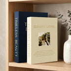 AKONEGE Set of 2 Linen Decorative Books with Hidden Storage for Home Decor by AKONEGE