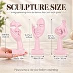 3 Pcs Thinker Small Statue Set - Pink Art Abstract Home Accent Figurines for Decor Woman Apartment Bookshelf Floating Shelf Coffee Table Office Desk Bathroom Counter Decor (3 Pcs Pink, 6") - Image 3