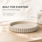 11-Inch Concrete Round Tray Home Decor for Coffee Table Decor - Round Coffee Table Tray - Circular Kitchen Island Trays - Decorative Trays- Beige - Image 6