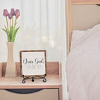 Modern Farmhouse Decor, Home Decor For Living Room, Boho Chic Aesthetic Shelf Decorations, Christian Rutsic Dear God Sign, Farm House Entryway Tv Stand Fireplace Coffee Table Decoration (06) - Image 4