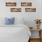 4 Pieces Home Wall Signs, THIS IS US/TOGETHER/BLESS THIS HOME/FAMILY Wall Decor For Living Room Bedroom, Rustic Wooden Farmhouse Wall Art , 4.7 x 13.8 Inch(Brown) - Image 3