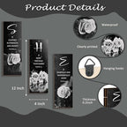 DONFENTHY 3 Pcs Black And White Bedroom Decor White Rose Wooden Wall Decor Black Grey Bathroom Decor Inspirational Farmhouse Office Sign With SHE Bible Words For Women Girl Home Decor(White 12x4Inch) - Image 4