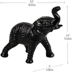 Mind Reader Lucky Wealth Elephant Figurine, Symbol of Fortune, Wealth, and Happiness, Decorative Sculpture, Cast Aluminum, Black - Image 3