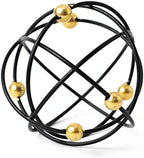 4.5" Modern Geometric Table Decor, Metal Decorative Sphere with Gold Balls by TICKCACY-EnrichYourLife