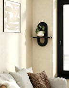 Floating Shelves for Wall, Boho Home Wall Decor,Rattan Plant Shelf Set of 2, Mid Century Small Decorative Shelf, Natural Wood Shelves for Living Room,Bedroom,House,Office (Black) - Image 4