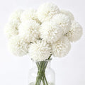 Tinsow 12PCS Artificial Ball Chrysanthemum Faux Flowers Bouquet White by Tinsow