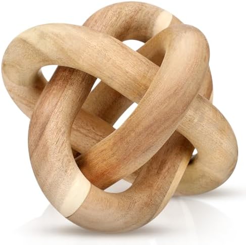 Yalikop 3 Link Wood Knot Decor Rustic Table Shelf Accents, Acacia Wood by Yalikop