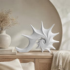 Coastal Nautical Beach Decor White Conch Resin Statue - Image 6