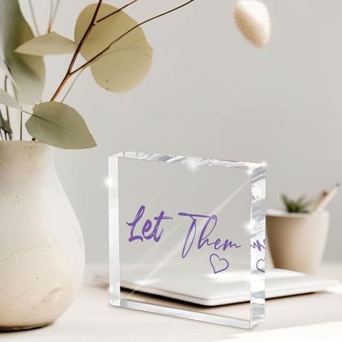 Let Them - Purple 4 Inch Acrylic Desktop Sign, Office and Cubicle Decor for Women, Desk Accessory, Inspirational Quote Gift for Friends, Home Office Decor - Image 6