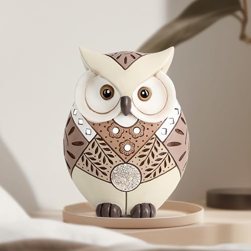 Boho Owl Statue Home Decor Accents, Indoor Animal Decor for Shelf Mantle - Image 4