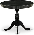 East West Furniture ANVA3-BLK-W 3 Piece Kitchen Table Set - Image 3