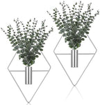 Jexine 2 Pcs Hanging Artificial Planters Wall Decor, Chrome, Eucalyptus by Jexine