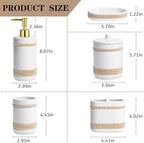 RQYIXI Ceramic Bathroom Accessories Set,White,5 Piece,Rhinestone Design - Image 2