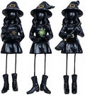 Dlfghos Halloween Decor Witch Figurines Set of 3, Halloween Indoor Decorations Witch Decor Resin Witch Statue for Table Desk Bookshelf Mantel Tiered Tray Spooky Halloween Decor Witch Gifts by Dlfghos