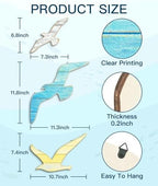 Putuo Decor 3pcs Wood Seagull Wall Decor Beach Wall Hanging Coastal Theme Wall Art Nautical Wall Sculpture Sea Birds Lake House Ocean Decor Vintage Ornaments for Home Bathroom - Image 2