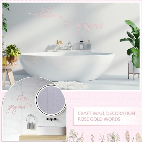 Hicarer Metal Hello Gorgeous Wall Art Minimalist Wall Decor, Light Pink - Image 5