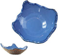 8" Small Ceramic Decorative Bowl，Irregular Rim Reactive Glaze Key Bowls for Entryway Table，Blue Coffee Table Bowl Decor，Modern Fruit bowls for Tabletop or Home Decor by WBXZIXN