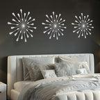 ZEXUIRU 3 Set Silver Starburst Wall Art for Home Decor Metal Bling Crystal Rhinestones Sunburst Wall Decor Sparkling Rhinestone Art Accent Silver - 13in - Image 3