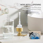 Enra Foaming Soap Dispenser, Clear Thick Glass Bottle Gold Pump Bathroom - Image 2