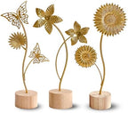 Gold Leaf Home Decor Set - Metal Leaves Statues, Modern Artistic Sculptures for Living Room, Office, Shelf & Home Decorative, Handmade 3D Botanical Accents (Summer Docor) by Uimoky