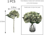 Kimura's Cabin 6pcs Hydrangea Artificial Flowers Fake Hydrangeas,Mint Green - Image 2