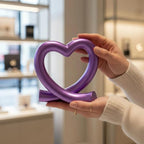 Lescafita Purple Heart Decor Sculpture, Artistic Abstract Love Statue Modern Home Decor Accent for Desk Shelf Coffee Table Room, Creative Unique Gift - Image 4