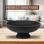 Deobath Large Resin Pedestal Decorative Bowl - Modern Fruit Bowl for Kitchen Counter - Handicraft Bowls for Home Decor - Key Bowl for Entry Table,Matte Black - Image 4