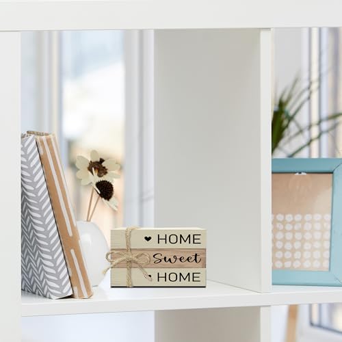 Mini Decorative Books For Home Decor, Small Wood Book Stack For Table Decor, Home Sweet Home decoration Books For Living Room Bookshelf, Farmhouse Stacked Books decoration（L54) - Image 4