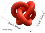 Wood Knot Chain Link Decor - 3 Link Boho Wooden Hand Carved Decorative Wooden Links Knots for Coffee Table Entryway Modern Farmhouse Shelf Decoration (Red) - Image 5