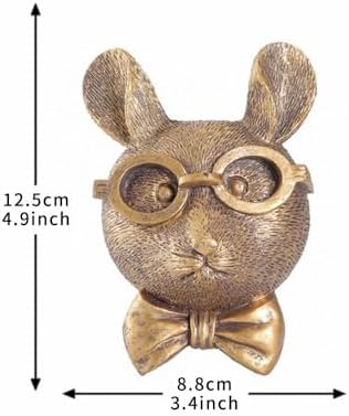 Joogour Head Wall Mount Decor,Resin Animal Sculptures，Art Deco Wall Hanging Decoration for Living Room Bedroom Officeroom Gift (Rat) - Image 2
