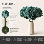 Mandy's 3 Stems Artificial Teal Hydrangea Flowers - Image 4