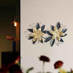 LIFFY Black Wall Decor,15" 3D Multi-layer Metal Flowers Wall Decor, Rustic Modern Floral Sculpture for Indoor Kitchen Bedroom Living Room Office Outdoor Garden Patio - Image 5