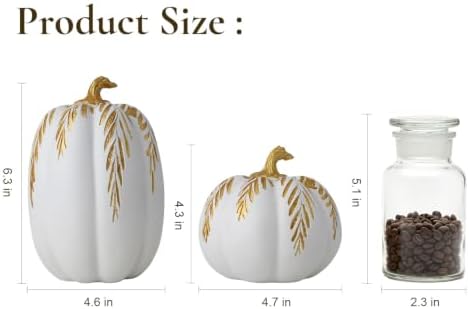 Pumpkin Decor, Set of 2 Decorative Pumpkins, Thanksgiving Decor - Image 4